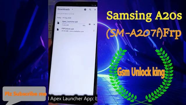 Samsung A20s  (A207F) Android 9 FRP Unlock Google Account Bypass