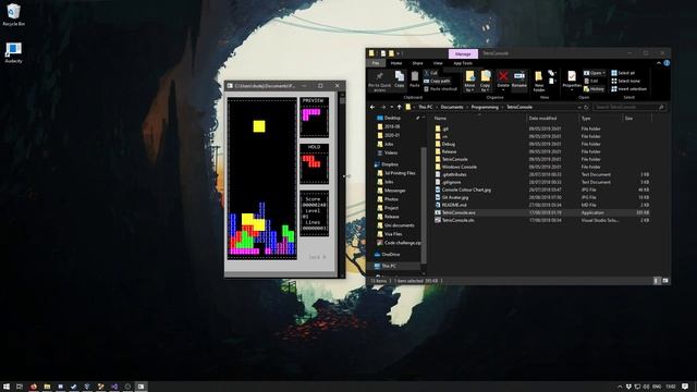 Tetris Made in Windows Command Prompt смотреть онлайн