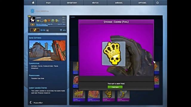 Crown (foil) case unboxing | old UI | CS:GO смотреть онлайн