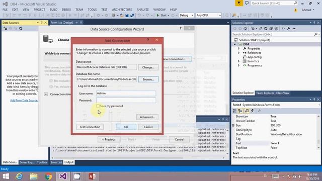 الدرس الاول- ربط برنامج Visual Studio 2013 مع قاعدة البيانات MS Access смотреть онлайн