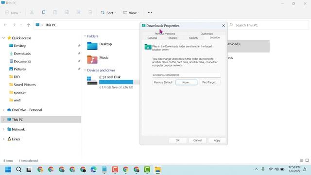 How to change Downloads folder location in Windows 11 смотреть онлайн