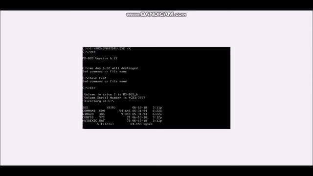 Destroying MS-DOS 6.22 on real virtual machine смотреть онлайн