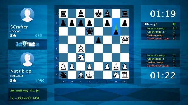 Chess Game Analysis: Nutsik op - SCrafter : 1-0 (By ChessFriends.com) смотреть онлайн