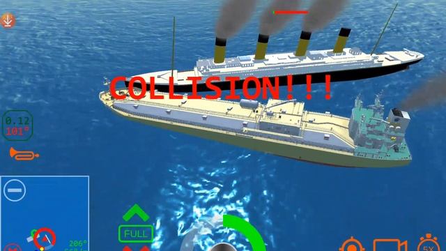 Titanic vs fruit juice tanker in ship handling Simulator смотреть онлайн