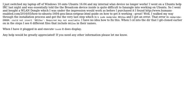 Ubuntu: Installing Netgear AC600 (model no a6100) Wireless AC Adapter on 16.04 смотреть онлайн