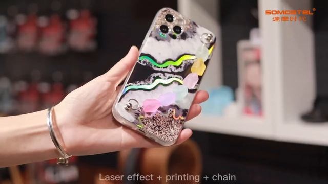 Laser Effect Double TPU+PC IMD Phone Case with Bracelet смотреть онлайн