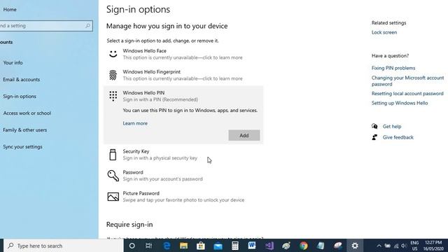Setup or change Windows 10 PIN password смотреть онлайн