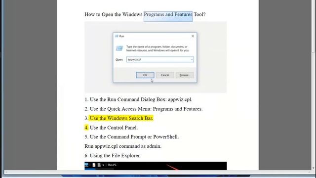 Open Windows Programs & Features Tool In Windows 11/10