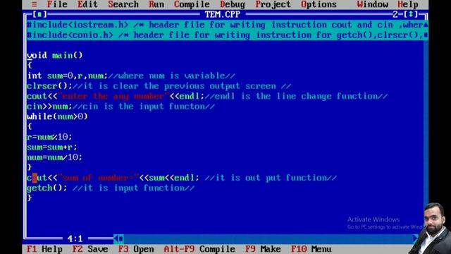Find the sum of digits of a number in c++ смотреть онлайн