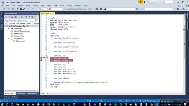 Assembly Language Tutorials for Windows - 04 Data Transfers Part-2 смотреть онлайн