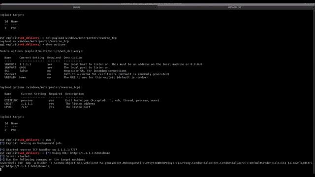 Powershell Empire Passing Empire session to Metasploit смотреть онлайн