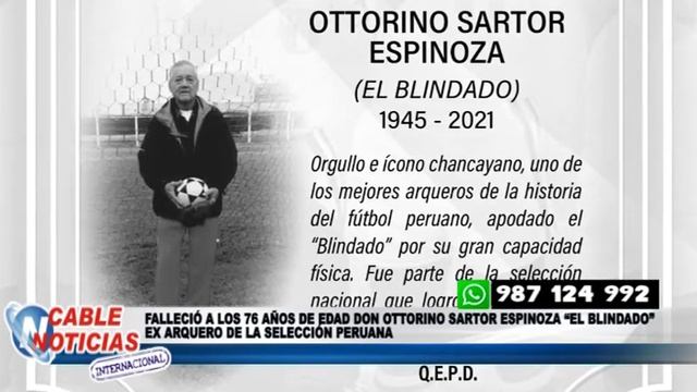 ¡TRISTE NOTICIA! FALLECIÓ A LOS 76 AÑOS DE EDAD DON OTTORINO SARTOR ESPINOZA “EL BLINDADO” смотреть онлайн