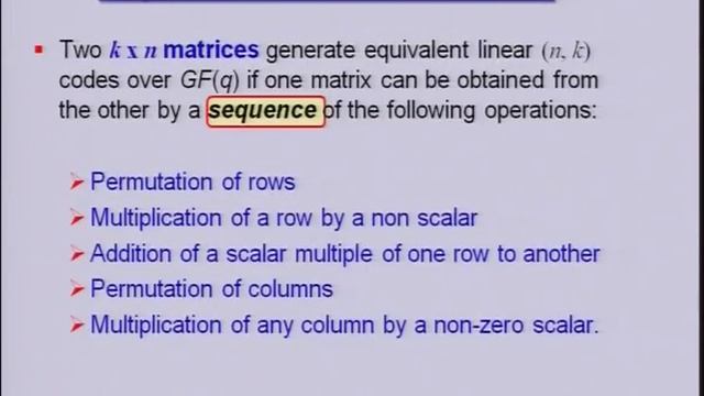 Equivalent Codes, Generator Matrix and Parity Check Matrix смотреть онлайн