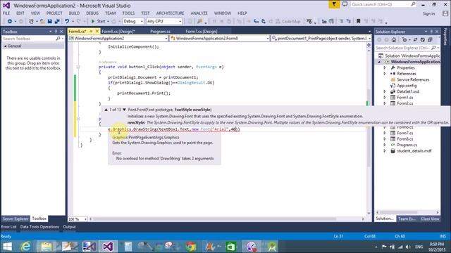 Printing Text example in a windows form c# смотреть онлайн