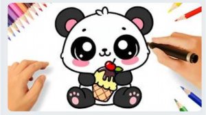 КАК НАРИСОВАТЬ МИЛУЮ КАВАИЙНУЮ ПАНДУ 🐼❤️
