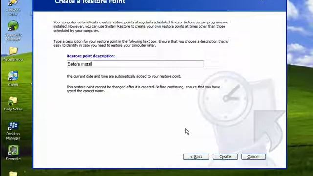How to create a restore point in Windows XP смотреть онлайн