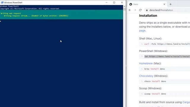 Deno - Install Deno via PowerShell (Windows 10) смотреть онлайн