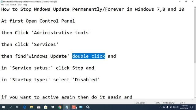 How to Stop Windows Update Forever in windows 7,8 and 10 | How to Disable Windows Update. смотреть онлайн