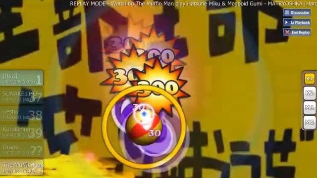 Osu! - Hatsune Miku & Megpoid Gumi - MATRYOSHKA [Hard] - Played By The Muffin Man