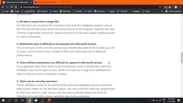 Advantages and Disadvantages of MS Access смотреть онлайн