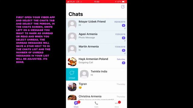 HOW TO MARK MESSAGES UNREAD OR READ IN VIBER APP IOS смотреть онлайн