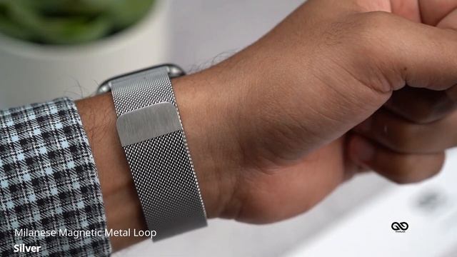 Silver Milanese Magnetic Metal Loop strap For Apple Watch 38/40/41/42/44/45mm смотреть онлайн