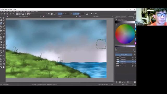 Krita Digital Painting - Raining At The Sea смотреть онлайн