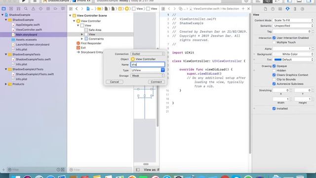How to Add Shadow On View In IOS Swift 4.2 and XCode 10.1 смотреть онлайн