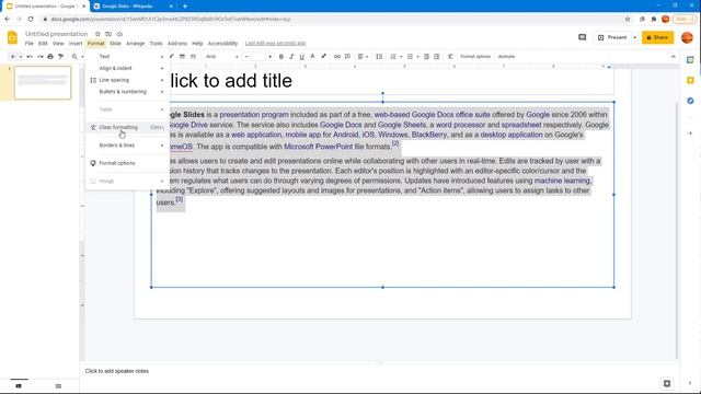 Google Slides Tutorial - Lesson 94 - Clear Formatting смотреть онлайн