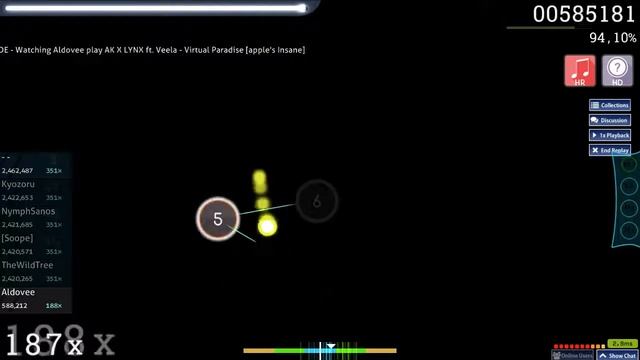 AK X LYNX ft Veela - Virtual Paradise [apple's Insane] [osu!] смотреть онлайн