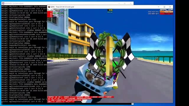 QEMU Moto Racer 1 (1997) on Win98 Guest at 1024x768 scaled смотреть онлайн