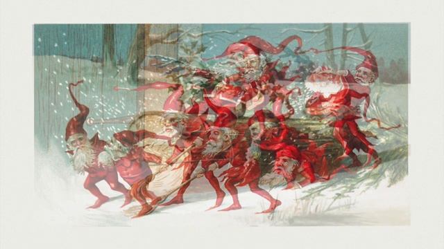 Vintage Cute Santa Elves Christmas Holiday Wallpaper Screensaver Background HD 720p смотреть онлайн