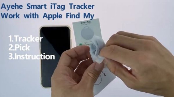 Ayehe Smart Tracker, Work with Apple Find My, GPS Tracker, Black