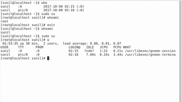 Who Command in linux смотреть онлайн