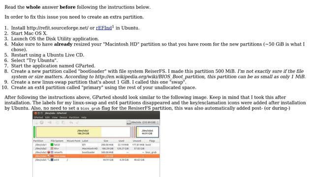 Error: partition table requires a separate partition for boot loader code (EFI issue) смотреть онлайн