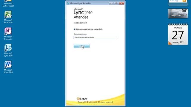 Join a meeting using Lync Attendee or Lync Web App смотреть онлайн