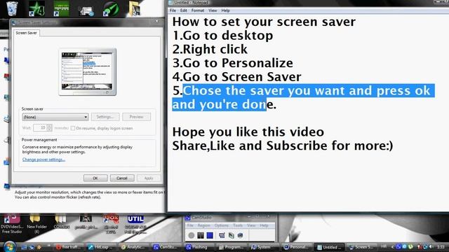 How to put/change creen Saver on Windows Vista смотреть онлайн