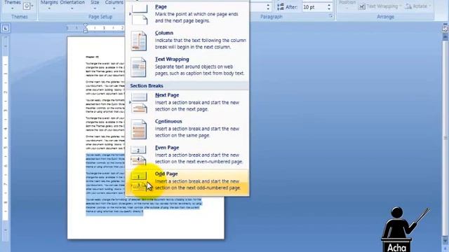 Page break, section break in Microsoft Word 2023 Lecture 17 Of 31 смотреть онлайн