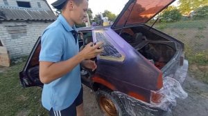 ПОКРАСКА АВТОМОБИЛЯ С БАЛЛОНЧИКА/ВАЗ 2109/СВОИМИ РУКАМИ В ПОЛЕВЫХ УСЛОВИЯХ