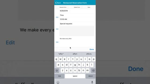 Create a restaurant reservation form | Riley Fillable Form Maker iPhone Demo | Kiosk Form Maker App смотреть онлайн