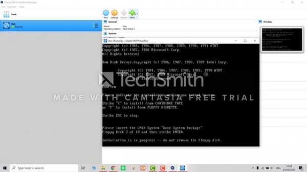 Installation of Unix with virtual machine | AT&T UNIX System V | VirtualBox