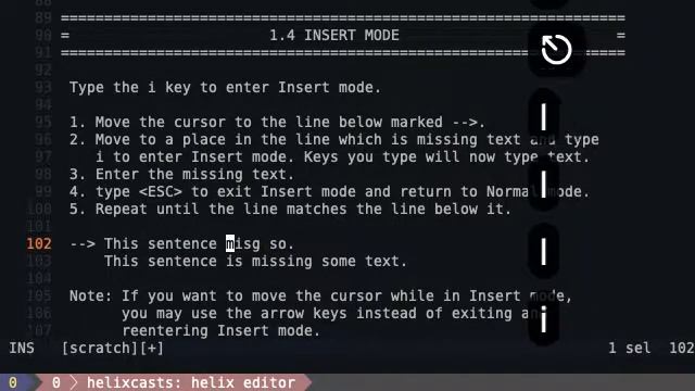 Helix Editor: Tutor 1.4: Insert Mode смотреть онлайн