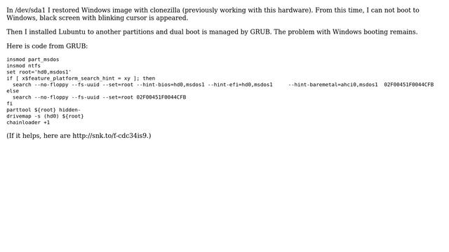 Windows does not boot - black screen with blinking cursor смотреть онлайн