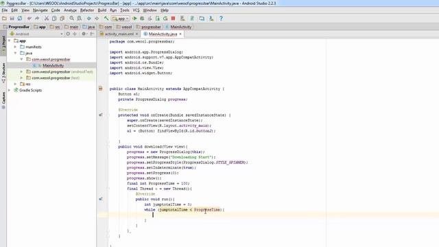 Android Studio Tutorial for Beginners In HINDI Part 15 - Progress bars With Downloading Progress смотреть онлайн