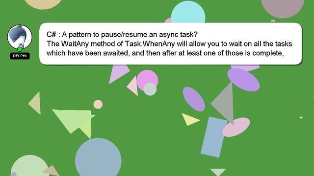 C# : A pattern to pause/resume an async task? смотреть онлайн