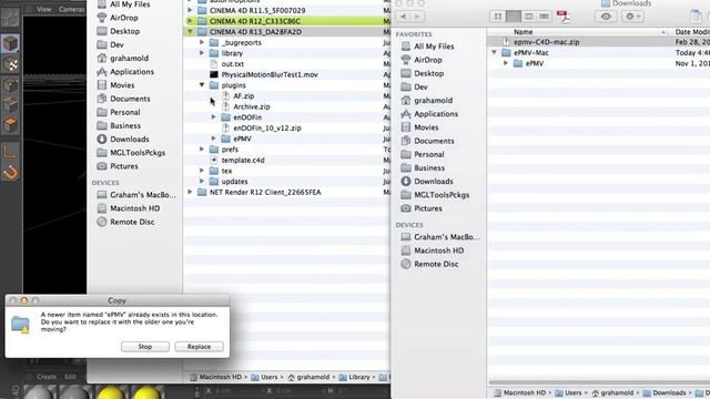 ePMV Installation for Cinema4D r12 and r13 on a Mac смотреть онлайн