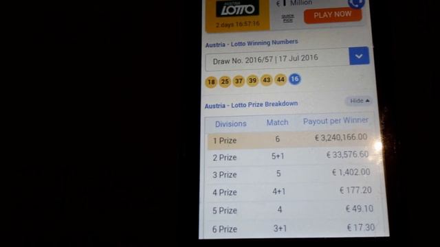 review A1657 Austrian Lotto on Sunday 17.07.16 смотреть онлайн