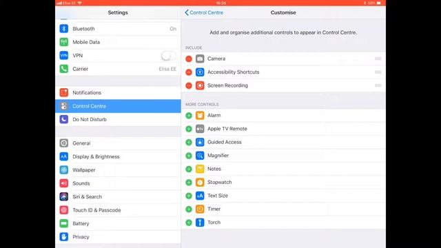 How to add screen-recording button into control centre on iOs device смотреть онлайн