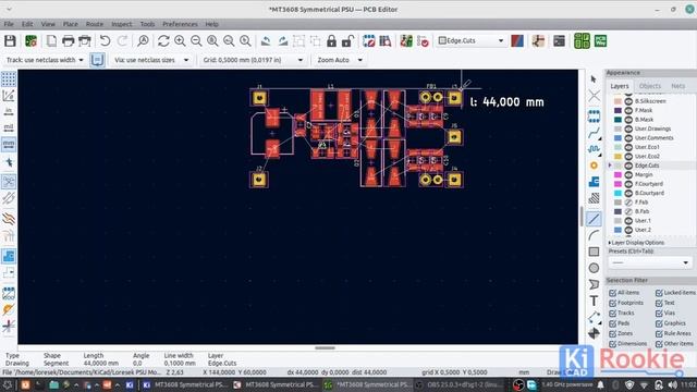 PCB Design: MT3608 (Boost Converter) Symmetrical PSU With KiCAD 6