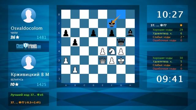 Chess Game Analysis: Крживицкий В М - Osvaldocolom : 1/2-1/2 (By ChessFriends.com) смотреть онлайн